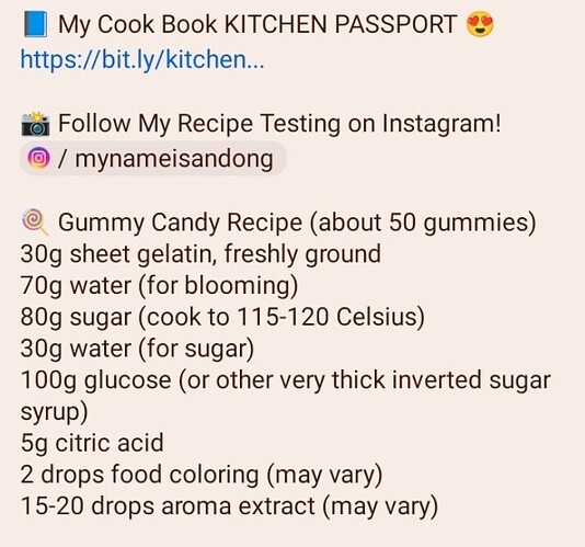 Gummy candy recipe